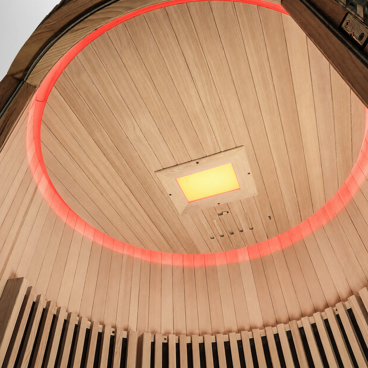 Inside The Orb, looking up at the ceiling