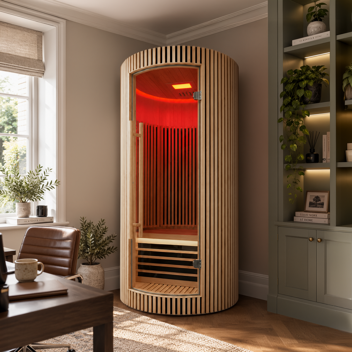 The Orb infrared sauna in a home setting