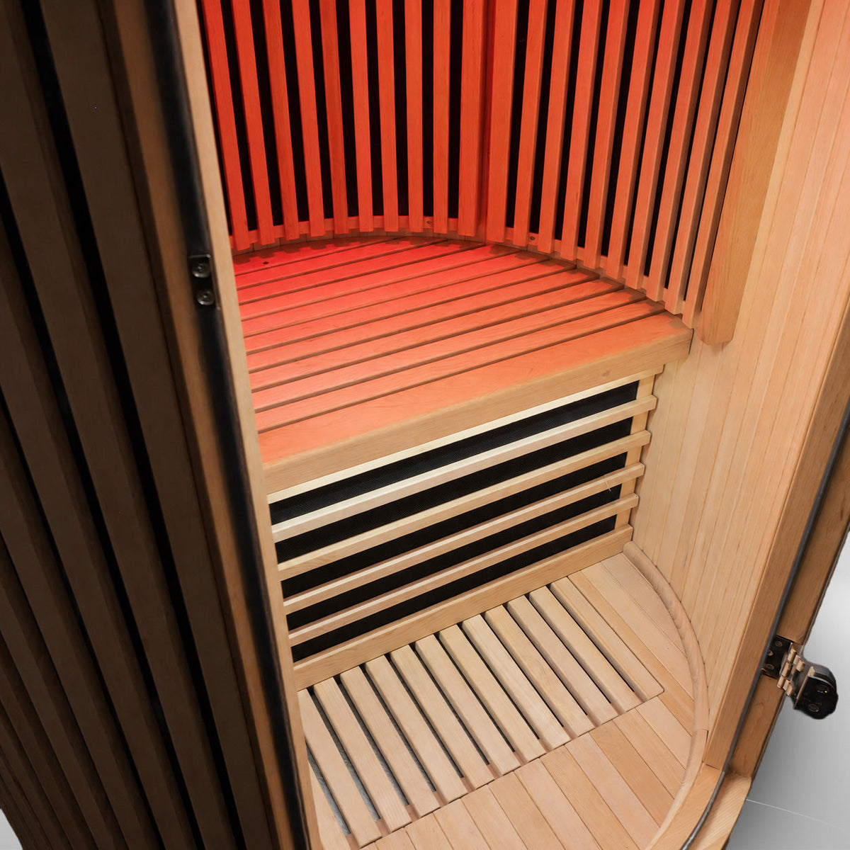 The Orb's seat with colour lighting
